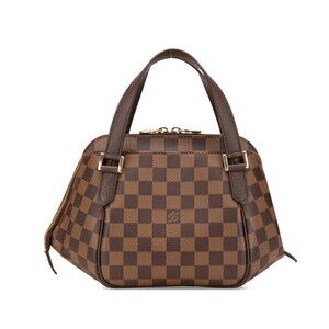 Louis Vuitton Damier Belem Handbag Brown Leather